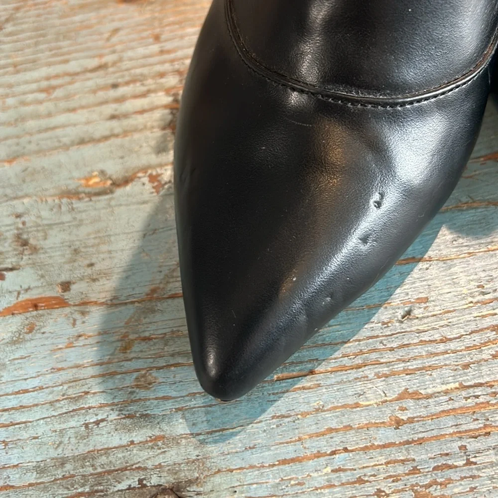 ZARA Black Ankle Buckle Boots Size 39/8.5